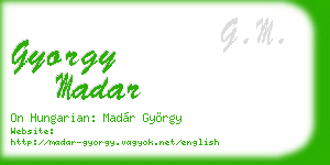 gyorgy madar business card